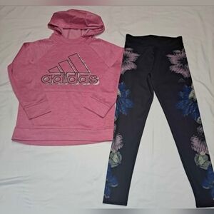 Adidas Hoodie and Leggings Set Girls Medium 10/12